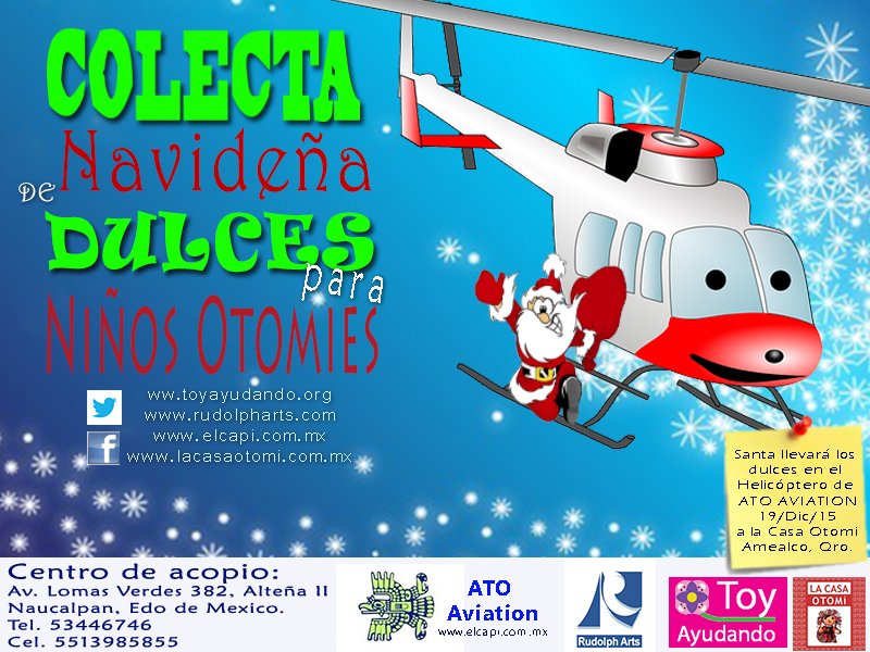 Helicóptero.... Listo
Santa ... Listo

DULCES ..... ¡¡¡ AÚN NO !!!

¿Te gustaría ayudarnos con un poco de dulces?