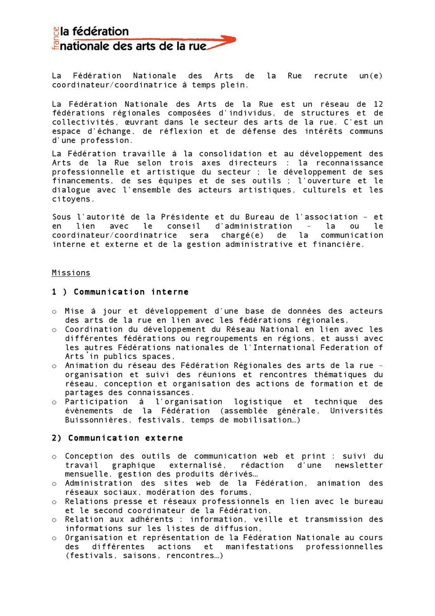 Federue's tweet photo. Offre d'emploi : nous recherchons un(e) coordinateur(e) chargé(e) de la communication - CDI Temps plein https://t.co/nucKrxKpoh