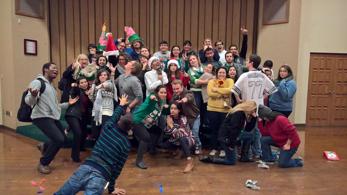 RaiderCatholic's tweet image. DYRT Christmas Party goers being silly.  #dyrt #blessed #raidercatholic