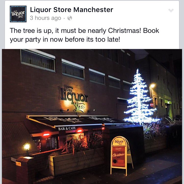 @LiquorStoreMCR get booking now and then join us every Saturday night too! #Christmas #Manchester