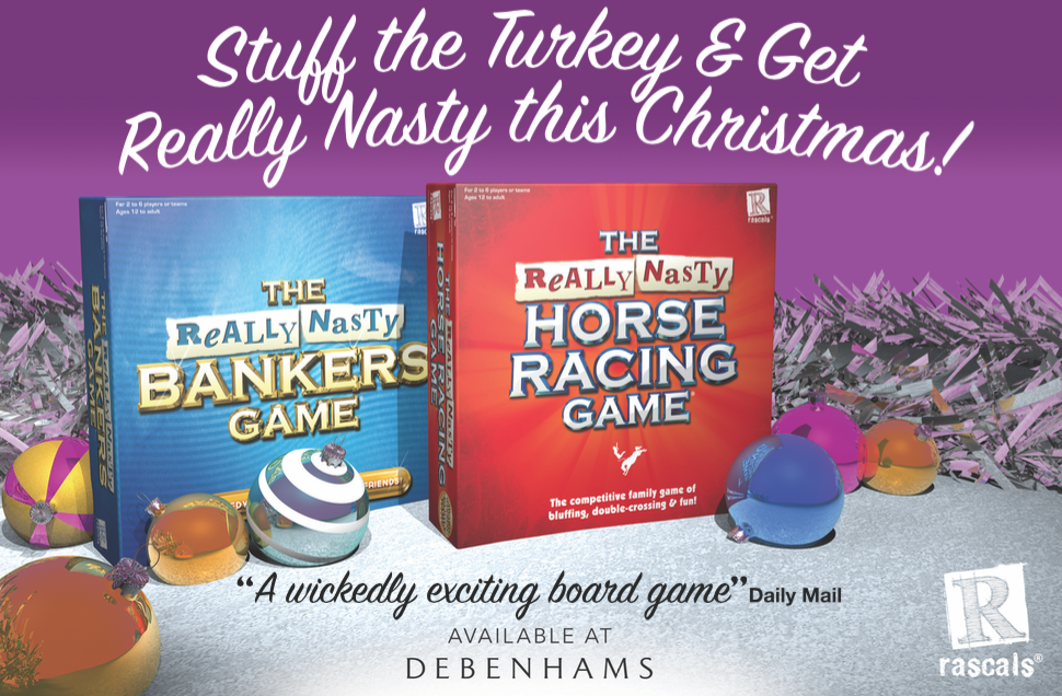 RascalsGames's tweet photo. Stuff the turkey and get 'Really Nasty' this Christmas! @Debenhams https://t.co/vQmXshPQMh https://t.co/uvjsVDEhqx https://t.co/RyhBDjRtbd