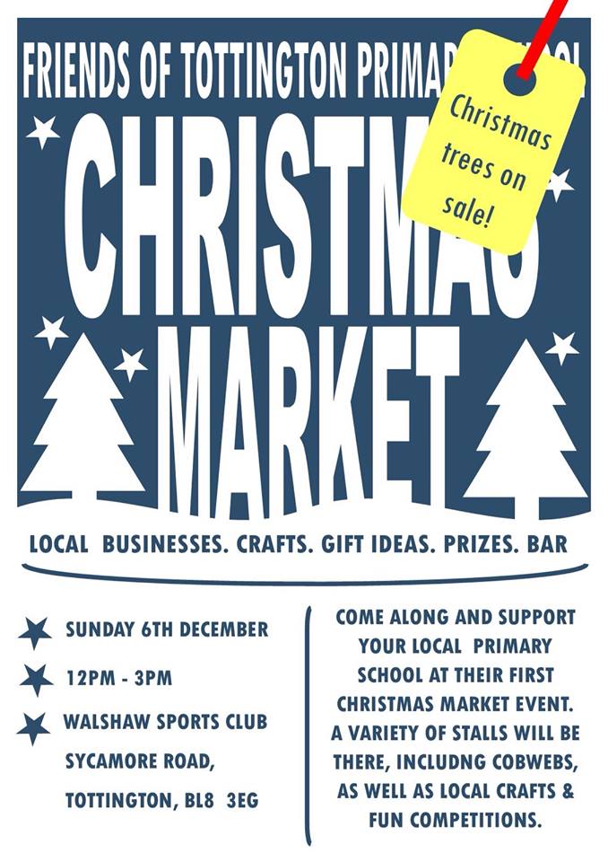 totallytotty's tweet photo. Totty Primary School are holding a Christmas Market at Walshaw Sports Club on Sunday 6th December. https://t.co/pIouCFm1cI