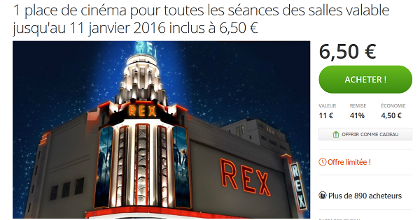 DodealFr's tweet photo. Place pour le cinéma Le Grand Rex à Paris à 6,50 € au lieu de 11 € 

https://t.co/Jtwbm3W2Pq https://t.co/OIdgCYlrGu
