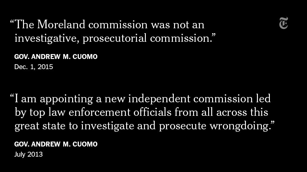 WRashbaum's tweet photo. Day after Silver conviction, @NYGovCuomo recollection of Moreland mandate contradicts earlier view #AlbanyOnTiral https://t.co/6C5rkdK6kA