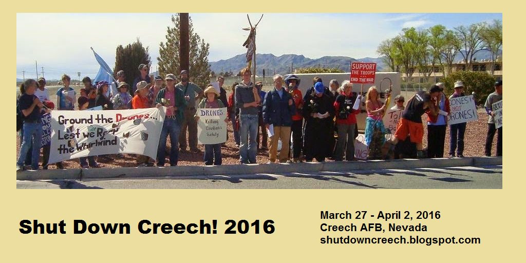 NoDronesNetwork's tweet photo. Save the date and spread the word: Shut Down Creech! 2016 https://t.co/fcYkkv2qwk #nodrones @codepink @vfpnational https://t.co/wIjdK69KUO