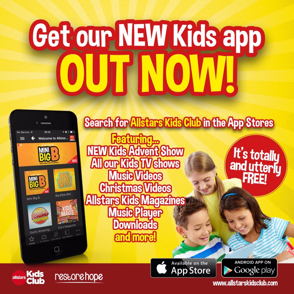 Our new App is OUT NOW! Free in app stores. Watch TV shows, Advent series for kids, mags &amp; more!! #kidmin #Advent