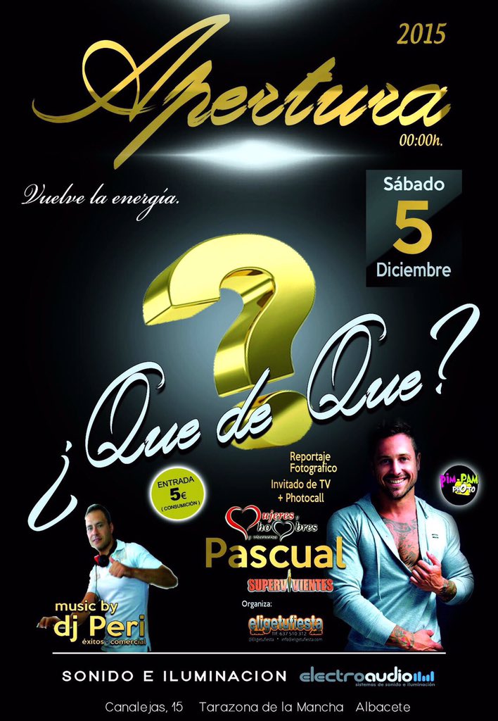 Este sabado 5 estaremos con el galan de <a href="/pascualprincipe/">Pascual</a> en <a href="/DISCOBARTANGO/">DISCO BAR TANGO</a> y en la Inauguracion de <a href="/el_lio20/">El lio</a> #QdeQ