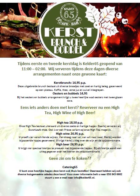 Nog geen kerstplannen? GEEN PANIEK.. Deze kerst zit je goed bij Kelder65 #kerst2015
