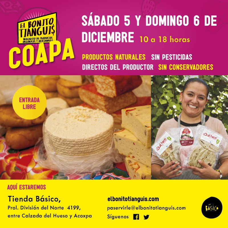 Basico_Mx's tweet photo. ¡El Bonito Tianguis en Básico DF!. 

Valid 12/05 12:00AM-12/06 1:00AM
https://t.co/oT2KTuDZkk https://t.co/Erce3fqYrA