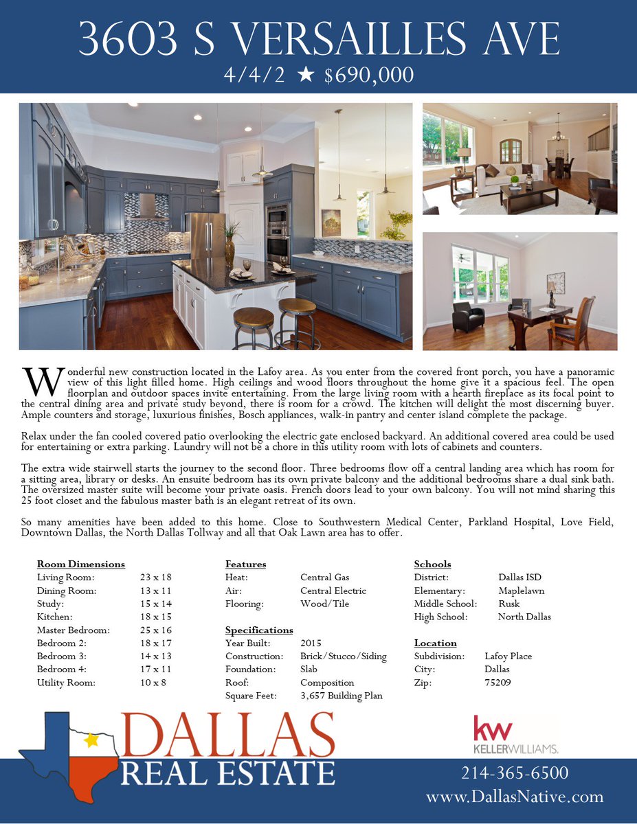 lifetimendallas's tweet photo. New construction in #Lafoy. High ceilings and wood floors throughout! #LoveField #ParklandHospital #DowntownDallas https://t.co/BhFLWHR4T0