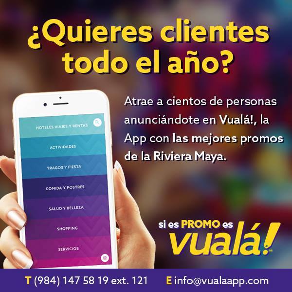 vualaapp's tweet photo. Tu negocio también puede aparecer en la App con las mejores promos de la #RivieraMaya, Contáctanos. #PlayaDelCarmen https://t.co/GX4OEGbElB