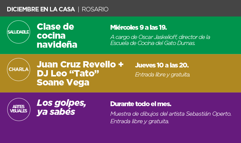 ¡Mirá la #Agenda de la #CasaDeBA en #Rosario del mes de #diciembre! on.fb.me/1TiEMHe