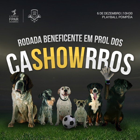 copajipe's tweet photo. #CopaJipe: Rodada da #RecopaFPAR terá #EventoBeneficente para doação de #ração para #cacho… https://t.co/edrO4i1dX7 https://t.co/o4e3lrSTgX