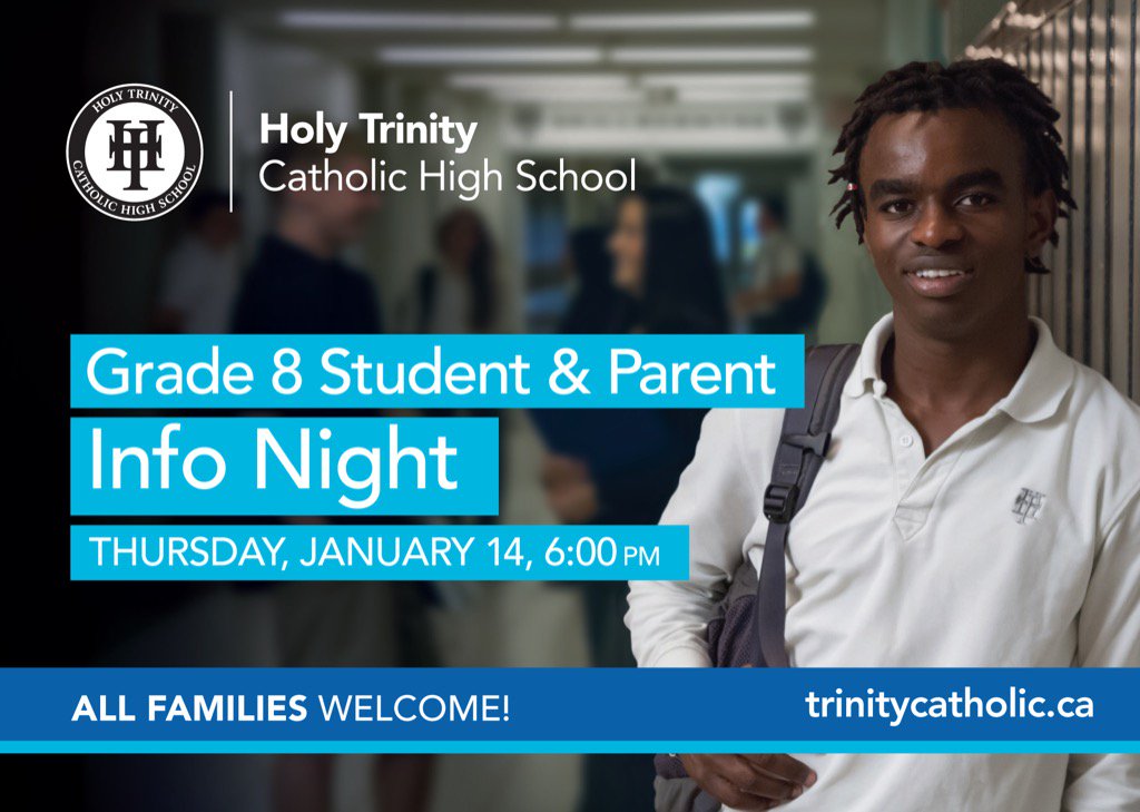 Save the date! Grade 8 information night. We can't wait to see our new Titans!