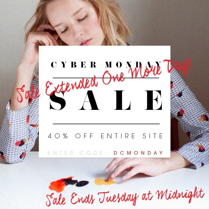 DEAR_CREATURES's tweet photo. ✨🎉SURPRISE! 🎉✨ We extended our Cyber Monday Sale just one more day. 
Use code:DCMONDAY for 40% off everything! https://t.co/SM3bP37DEG