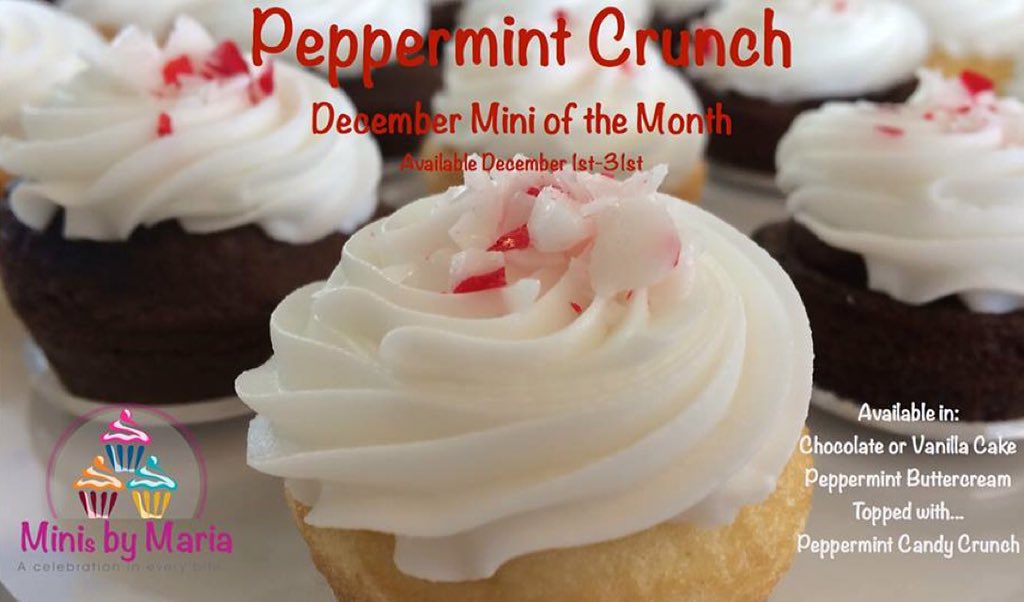 MinisbyMaria's tweet image. Peppermint Crunch - December Mini of the Month #minicupcakes #minisbymaria #peppermintcrunch #alpharetta #atlanta