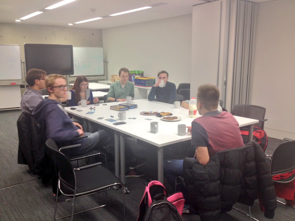 OBTeaSoc's tweet photo. The weekly games sessions is in full swing with cuppas all round. #wearebrookes https://t.co/llyn0MHZwi
