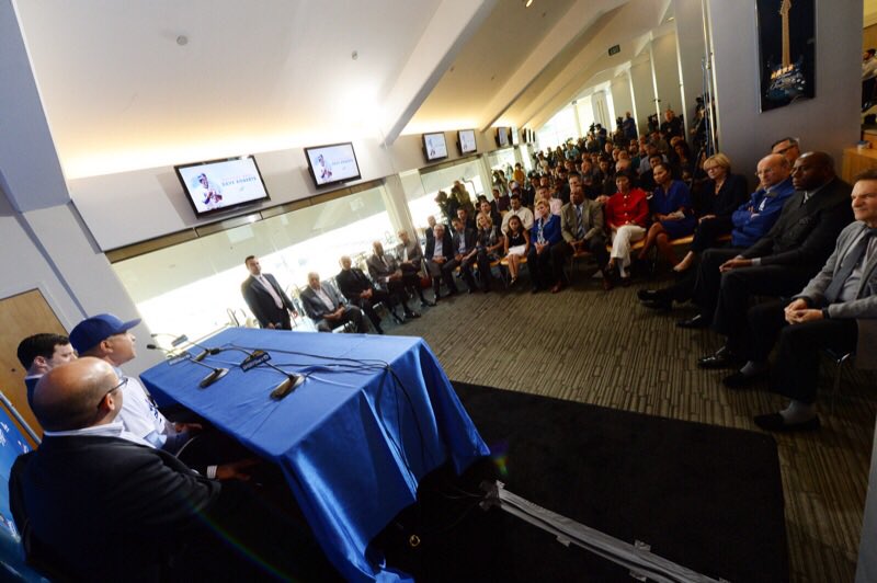 Danny Lehmann reviewing game footage in the Dodgers' video room