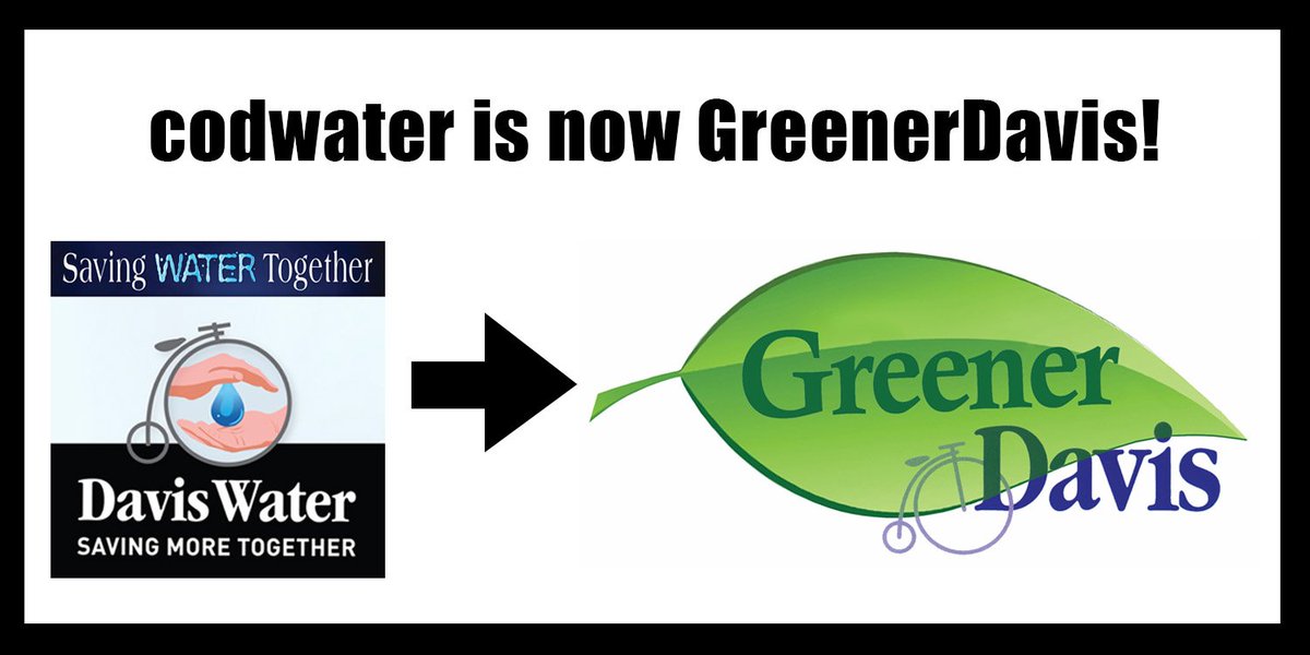 codwater's tweet image. @codwater is now Greener!  Please follow us at @GreenerDavis.