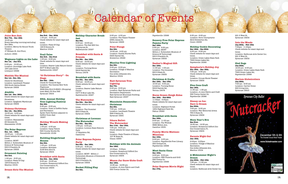cnyadvertising's tweet photo. Calendar of Events! #families #CNYfun #savethedate @CNYArts @destinyusa @syrlandmark @Wegmans https://t.co/JvfTEMcyfv