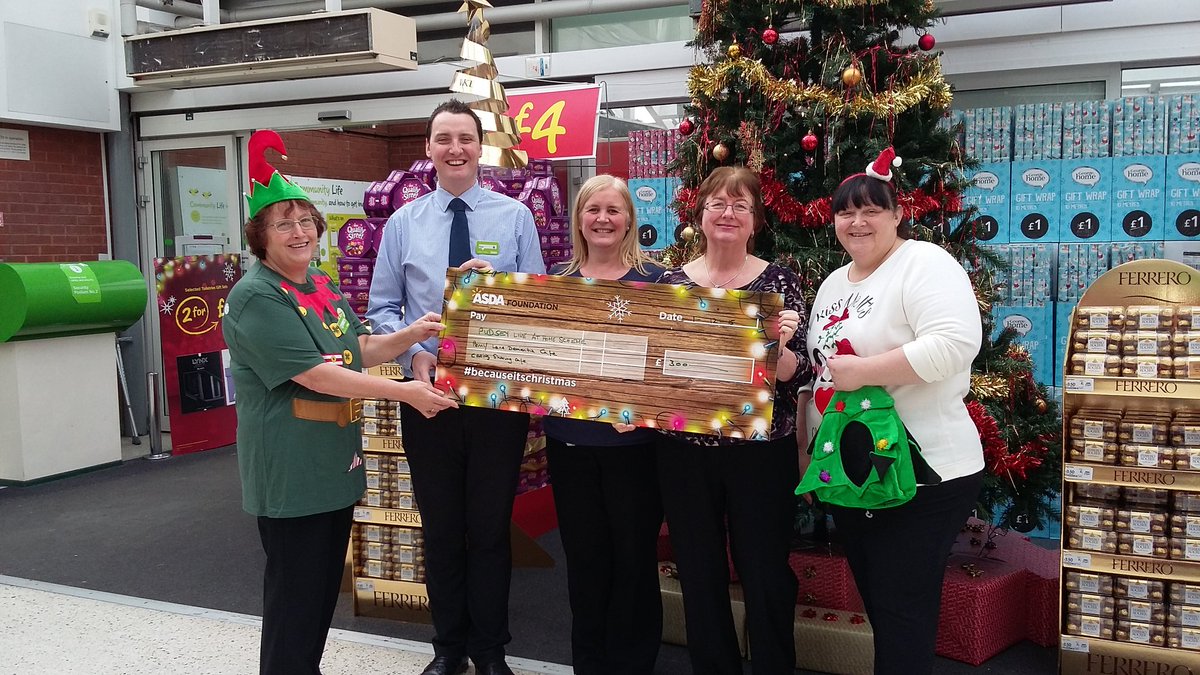 AsdaPudseyStore's tweet photo. Christmas Grant presentation to pudsey live at home £300 #becauseitschristmas colleagues helping making it special https://t.co/cLxa5rtXij