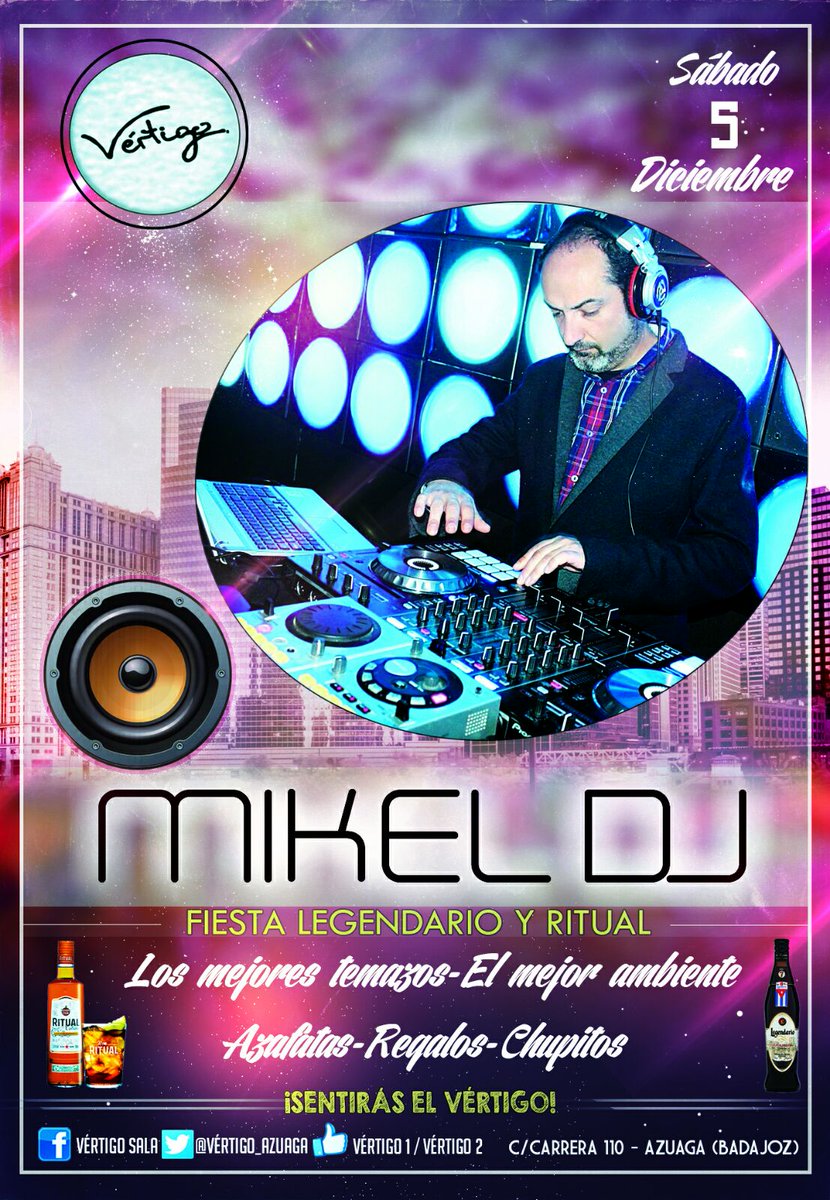 Vertigo_Azuaga's tweet photo. PUENTE DE AUTENTICO VÉRTIGO!!!

🎉SABADO 5🎉

MIKEL DJ

FIESTA LEGENDARIO &amp; RITUAL

AZAFATAS | 🎁REGALOS🎁 | CHUPITOS https://t.co/a0RnnXDl9V
