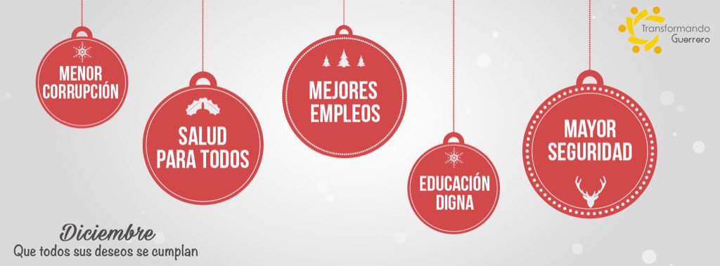 Transforma_Gro's tweet photo. Los integrantes de Transformando Guerrero les deseamos lo mejor durante estas fiestas. https://t.co/1W7LNmRHAq