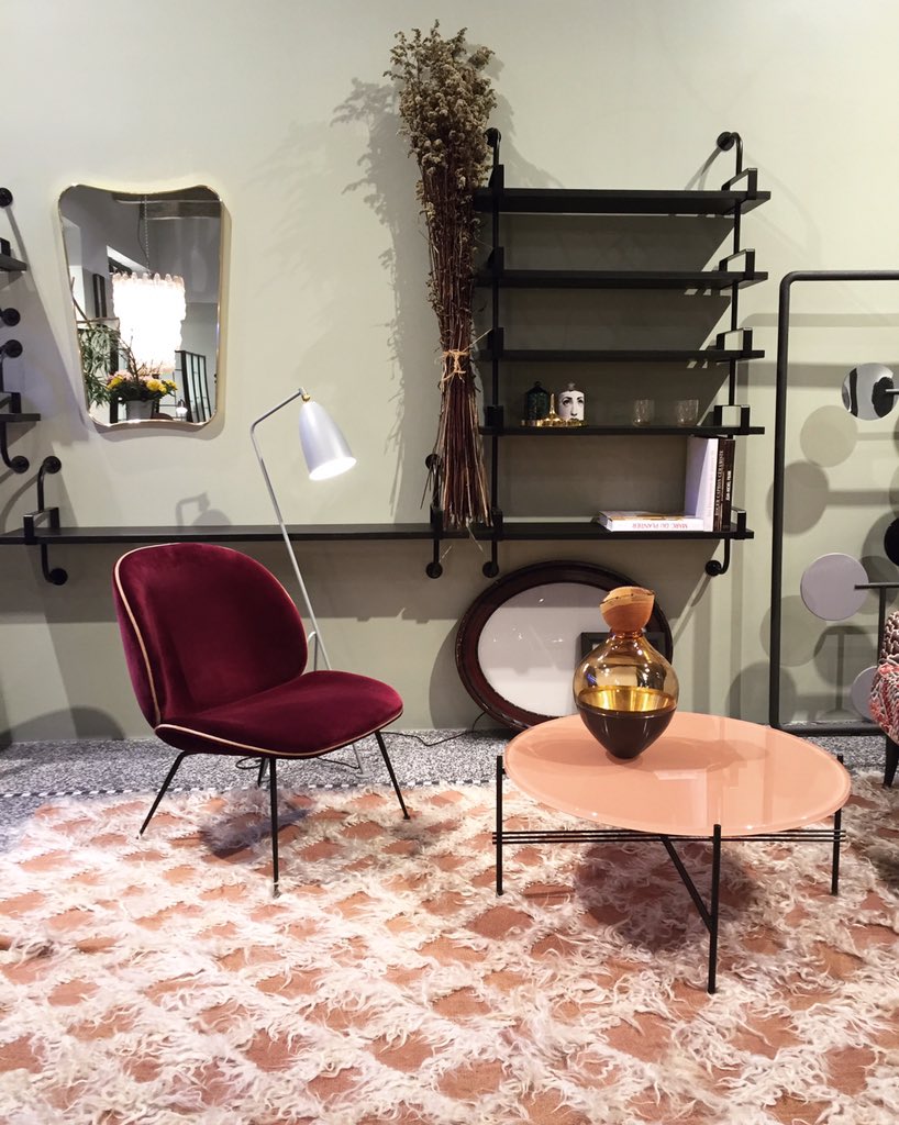 GubiUk's tweet photo. A new setting in the #Gubi store #Copenhagen with Beetle #chair and TS #table https://t.co/wvO8YnbnHu