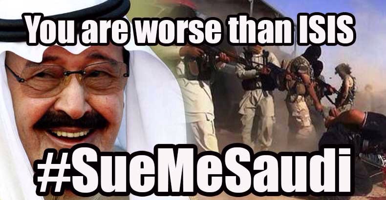 OccuWorld's tweet photo. Oh I almost forgot today's Saudi Arabia Supports ISIS statement.
#SueMeSaudi https://t.co/tt4j0LKl58