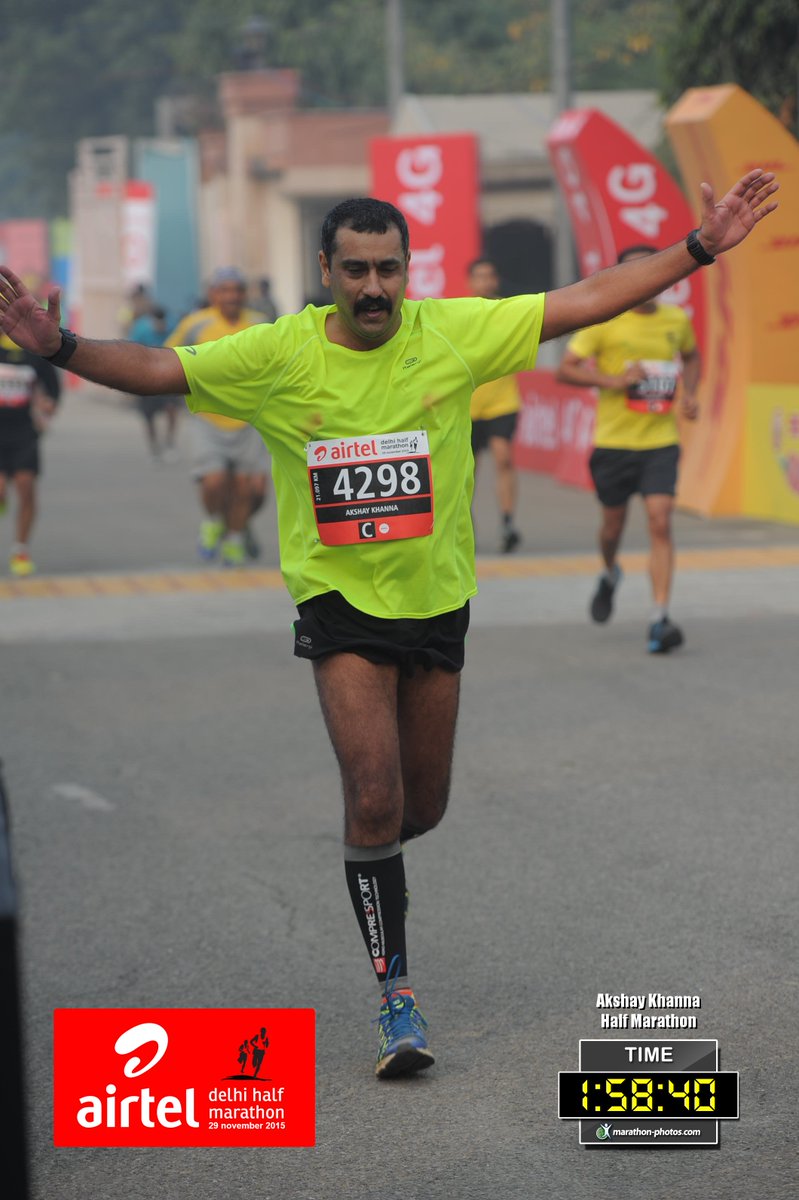 akshay_khanna's tweet photo. My sub 2 hr moment at @runadhm #halfmarathon. #glory #running #run #runner #adhm #adhm2015 #ignitedelhi https://t.co/pdgFQPT1vt