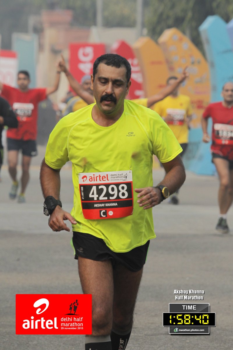 akshay_khanna's tweet photo. My sub 2 hr moment at @runadhm #halfmarathon. #glory #running #run #runner #adhm #adhm2015 #ignitedelhi https://t.co/pdgFQPT1vt