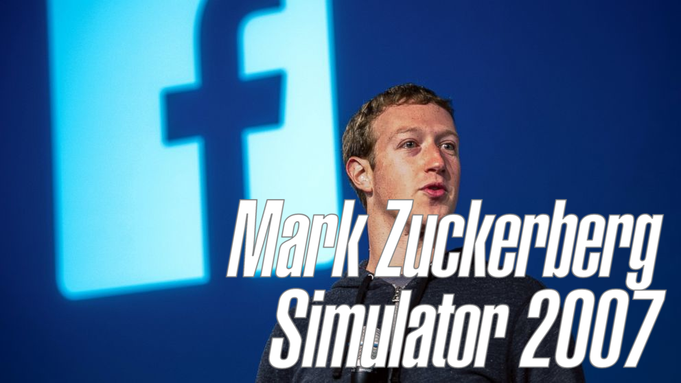 SimGenerator's tweet photo. Mark Zuckerberg Simulator 2007 https://t.co/tZBVXgUlYp
