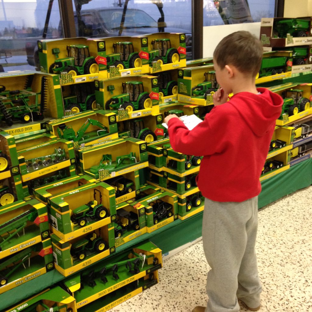 StephanieLeeB's tweet photo. My buddy Joe from Castle Dale Farms came to visit today to get a start on his Deere Christmas list. #smartestkid https://t.co/WtRnlu4ELH