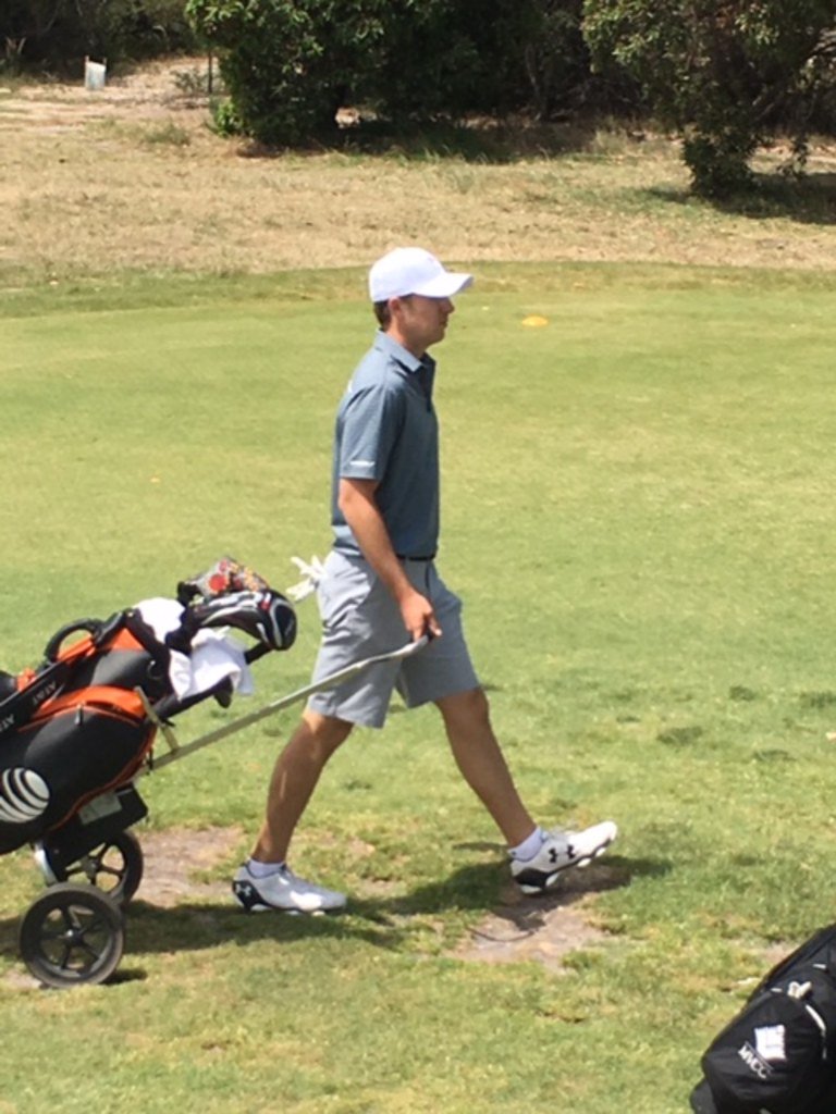 DSGADallas's tweet photo. Whats not to love about this guy? @JordanSpieth pulls own bag down under before defending his Aus Open championship https://t.co/A6oNcioDjY