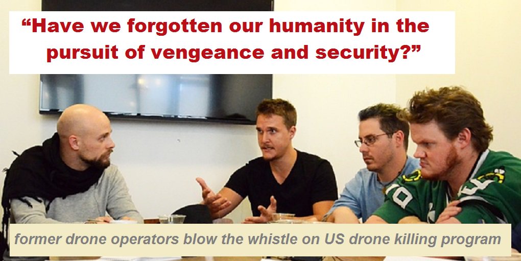 NoDronesNetwork's tweet photo. SUPPORT THEM! Former #drones pilots SPEAK OUT vs US drone killings! https://t.co/dOIkEz5jFw @antiwarcom @VFPNational https://t.co/LUULHTIjmP