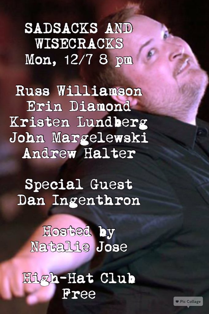Next week's show! @comedianrussw headlines! Plus <a href="/WhatJohnThinks/">John</a> @Mammyspanx <a href="/ahalter10/">Andrew Halter</a> &amp; more! At <a href="/HighHatClub/">High-Hat Club</a> 8pm