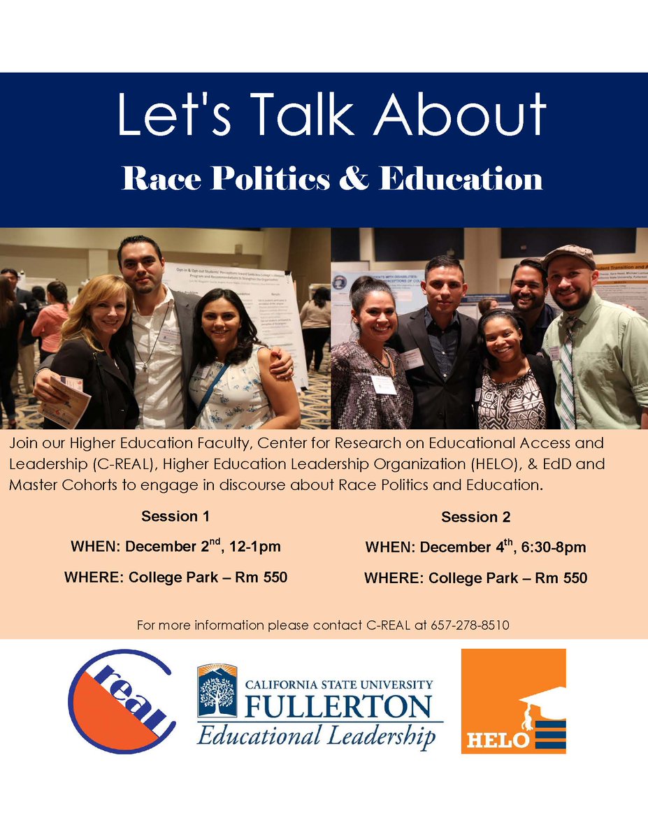 CSUFEdLeaders's tweet photo. Join us tomorrow for some Family Talk on Race Politics and Education. #csufedd #mshe #race #education #socialjustice https://t.co/qaxj4OmaQn