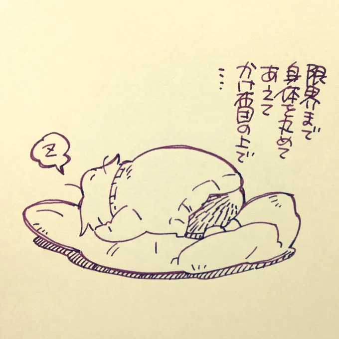 いつもRT、♡(うちもついに♡になりました)ありがとうございます、心あたためられる毎日です。一方娘はこのようなスタイルで寒そうに寝ておりわけがわからない。 