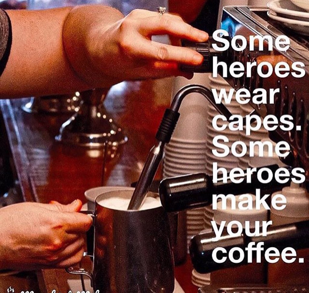starbucks7864's tweet photo. “@Barista_Life_: Some heroes wear an apron instead of a cape ☕️😎🤓 #BaristaLife https://t.co/5SIEhH5oau” @Leslii_m 👍🏼