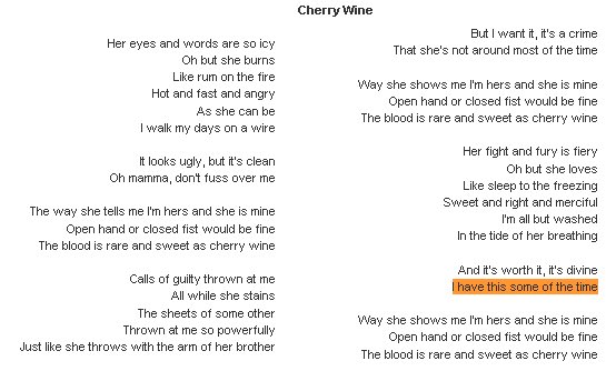 genius cherry wine lyrics