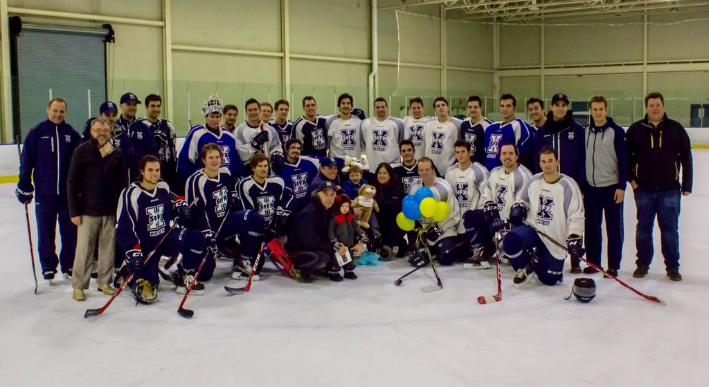 The X-Men hockey team were happy to present Children's Wish mascot Roary to Cullan Chisholm this evening.