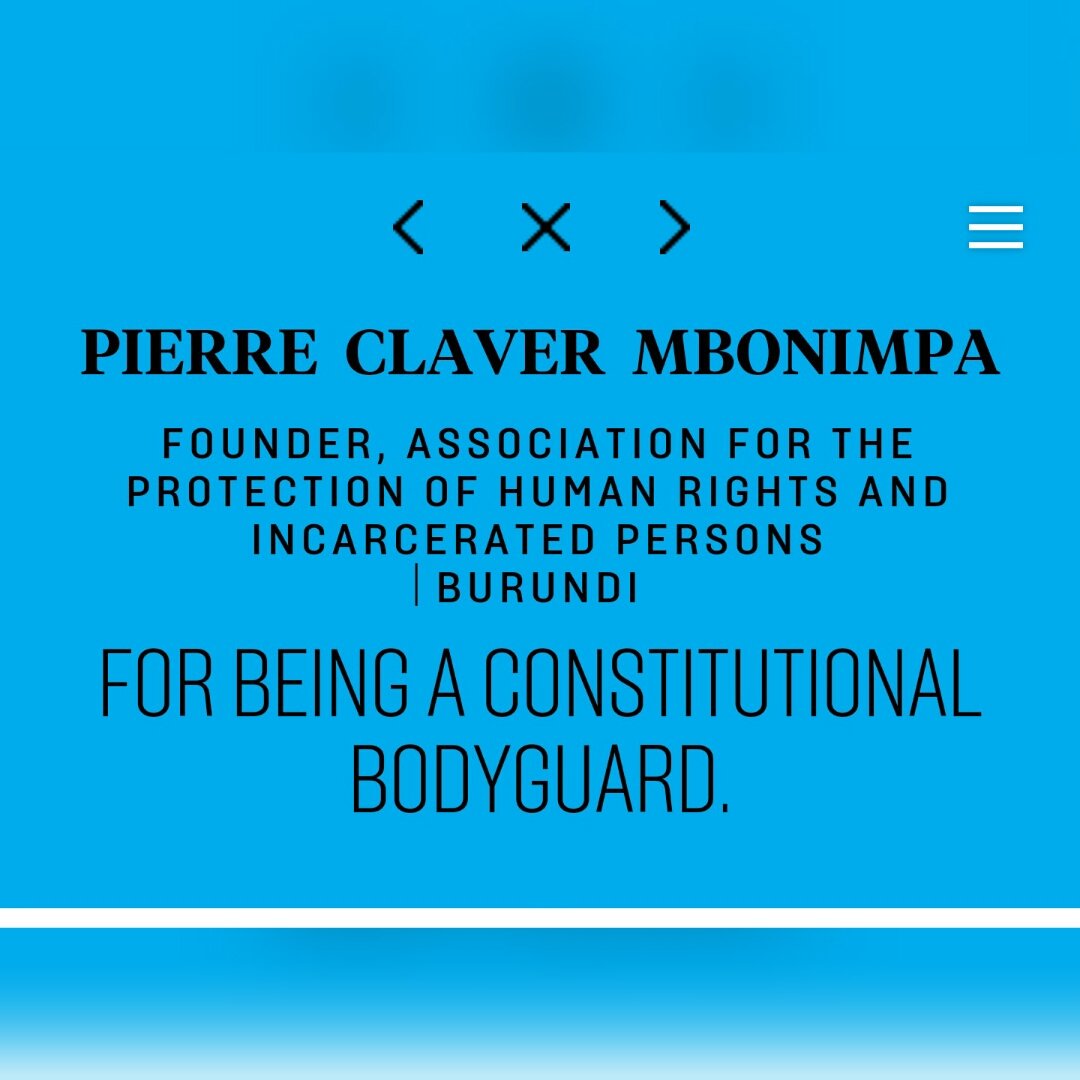 ThierryU's tweet photo. #Burundi's Pierre-Claver Mbonimpa recognized as one of top 100 Global Thinkers. MUCH RESPECT
https://t.co/jB6UWOh7mn https://t.co/AdofCbW5SA