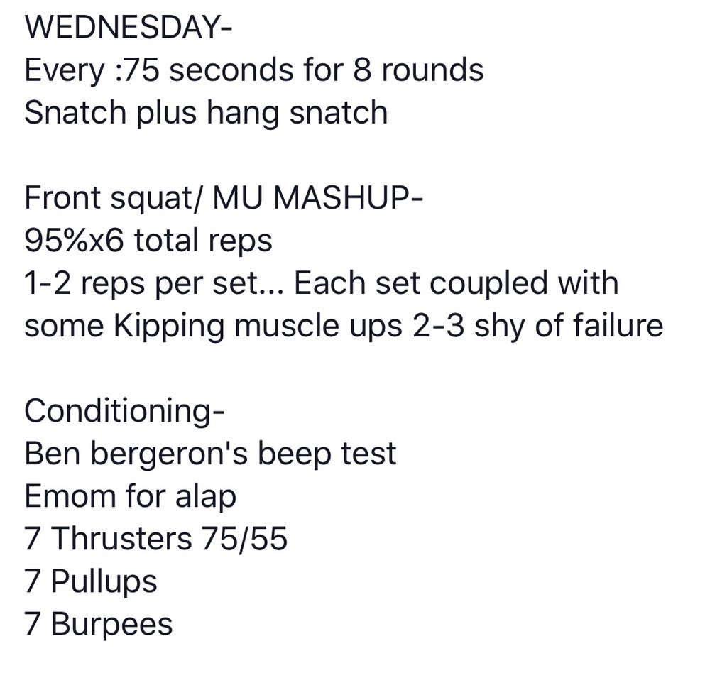 CrossFitForward's tweet photo. Wednesday's Programming https://t.co/zpD6o6BojE