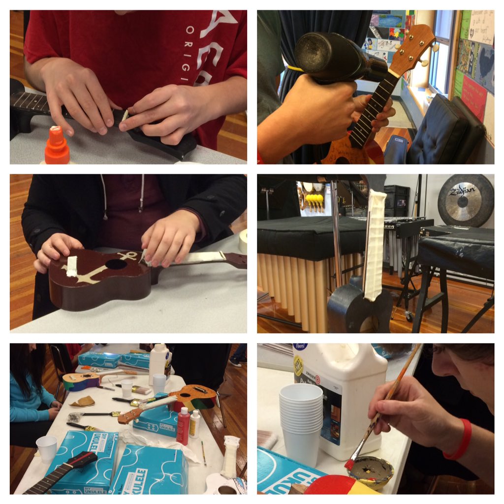 heidiwelch13's tweet photo. UKEVEMBER day 3 and 4- nuts and clear coat then tuning machines and strings! #HDHSPride #nafme #nhmea https://t.co/1vtym1F2Iw