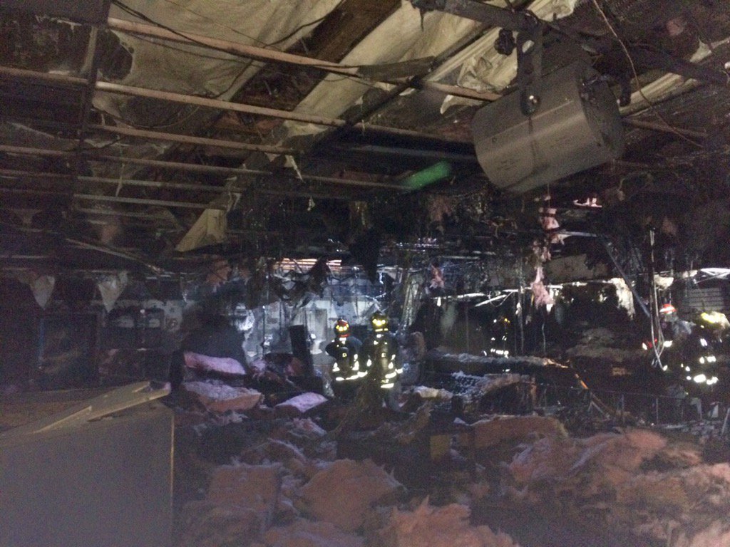 Extensive Damage Following A Fire At The Hookah Bar In Garden City