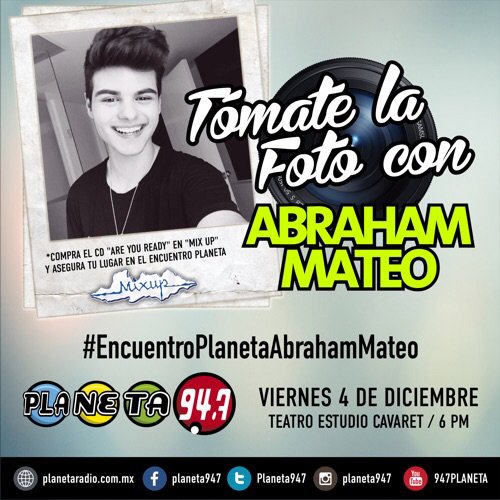 Planeta_GDL's tweet photo. #EncuentroPlanetaAbrahamMateo No olvides comprar tu CD en @MixupTeam a partir del jueves @AbrahamMateoMus https://t.co/gVkxfsGWjh