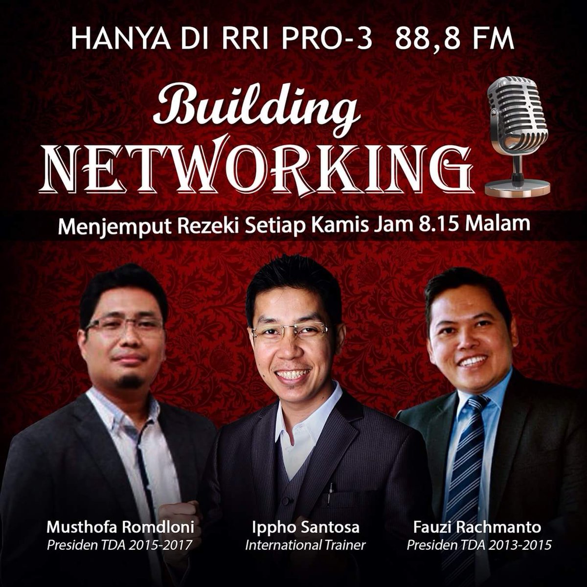 ipphoright's tweet photo. Kamis malam, selalu penuh motivasi &amp; inspirasi. Bareng kami di #RRI Pro-3. Kali ini ada tokoh-tokoh TDA. Bantu RT ya https://t.co/OBauzvYjWf