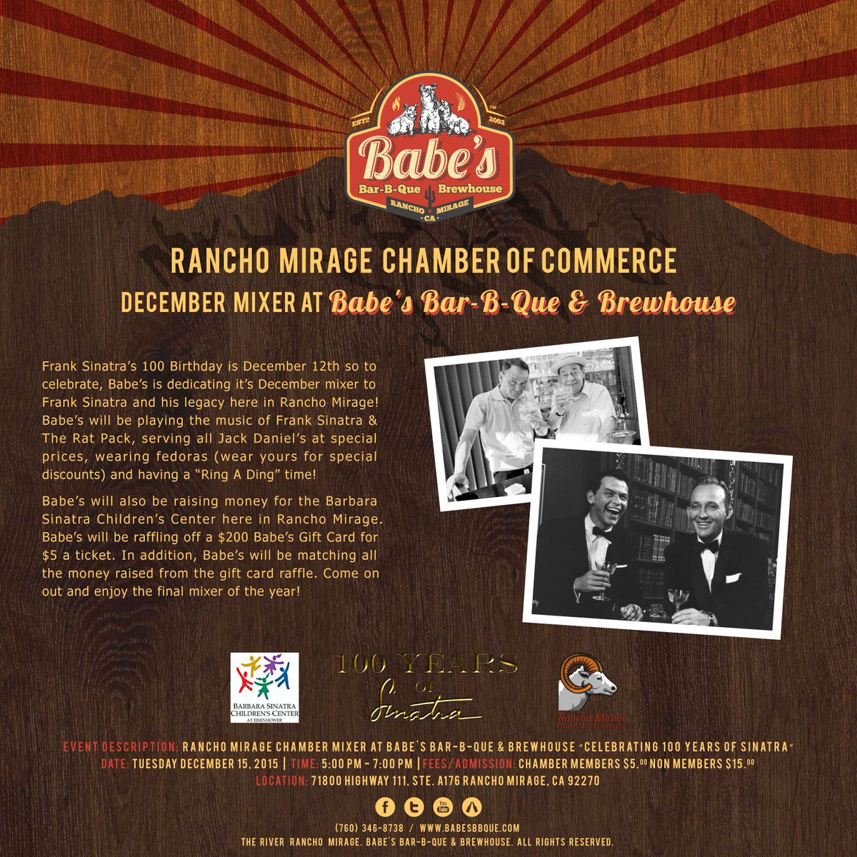 BabesBBQbrewery's tweet photo. @GolfSinatra_PS @DesertCharities @ranchomiragecal @RelxRnchoMirage @palmspringslife @palmspringstyle @thegpsoasis https://t.co/ki17nmPFwo