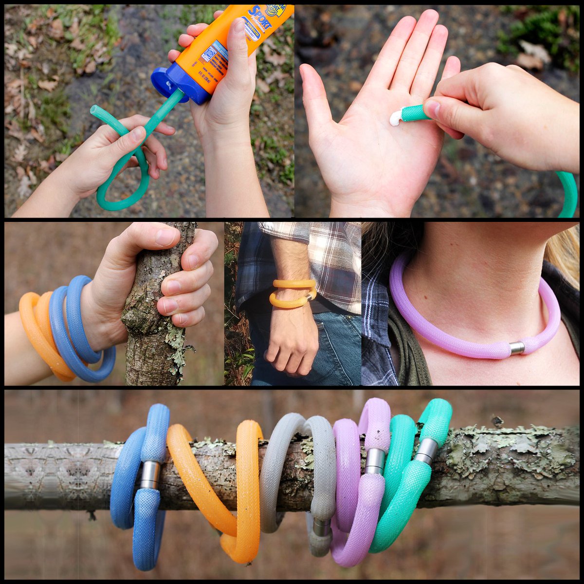 ASUDesignStore's tweet image. Sadie will be selling these bracelets, they're hollow so can be filled with sunscreen or bug repellent! #boone