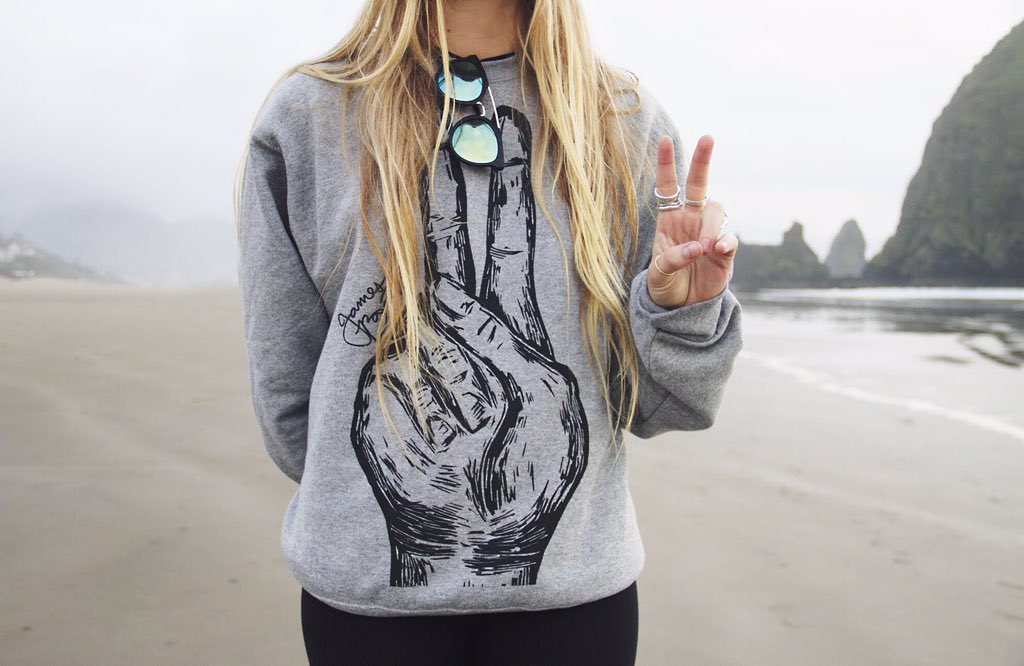 JAMESBARRETTCO's tweet photo. "First, you gotta do the truffle shuffle" -The Goonies. Peace from Canon Beach, Oregon. #PeaceTees #AroundTheWorld https://t.co/k8FhkcXzIe